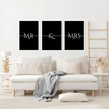 Cadeaux de mariage d'anniversaire | lot de 3 impressions murales 18