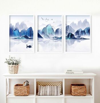 Art du paysage japonais | lot de 3 impressions murales 12