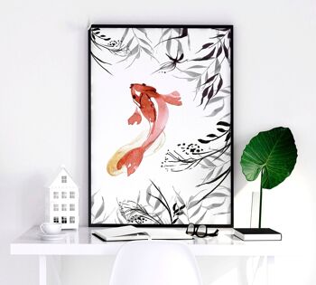 Art mural Koi Fish | lot de 2 impressions murales 40