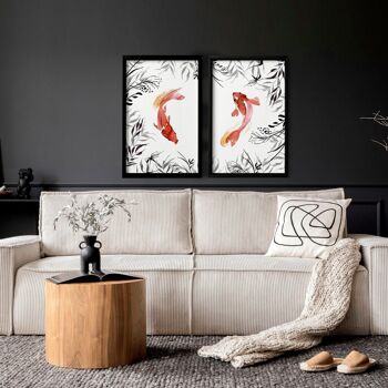 Art mural Koi Fish | lot de 2 impressions murales 61