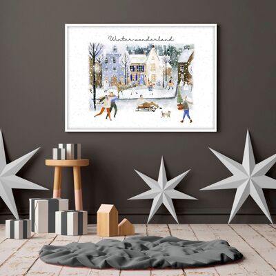 Grande decorazione murale natalizia | stampa artistica da parete