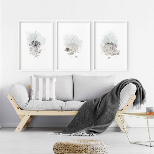 Large coastal wall art | Set of 3 wall art prints