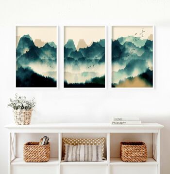 Grand art mural scandinave | lot de 3 impressions murales 3