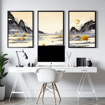 Déco de bureau zen | lot de 3 impressions murales 29