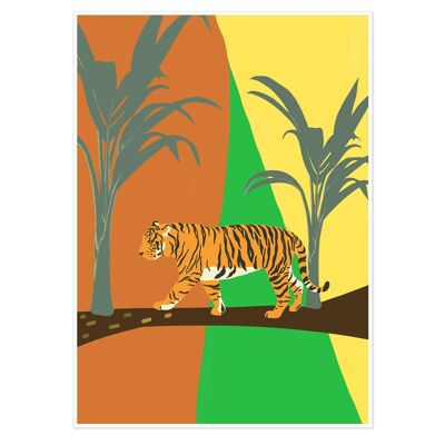 Bold Jungle Tiger Art Print 50x70cm