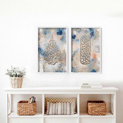 Decoración árabe | Juego de 2 impresiones artísticas de pared islámicas
