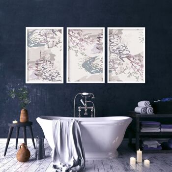 Art pour une salle de bain | lot de 3 impressions murales 7