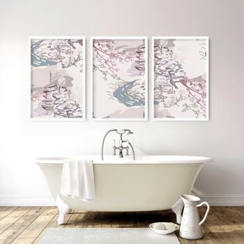 Art pour une salle de bain | lot de 3 impressions murales 19