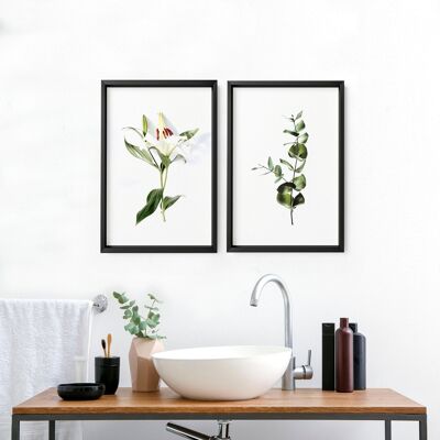 Kunst für die Badezimmerwand | Set mit 2 Wandkunstdrucken