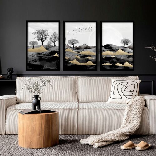 Art for the living room | set of 3 wall art prints