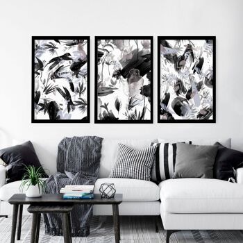 Compra Quadri artistici in bianco e nero  set di 3 stampe artistiche da  parete all'ingrosso