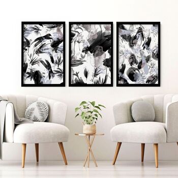 Compra Quadri artistici in bianco e nero  set di 3 stampe artistiche da  parete all'ingrosso