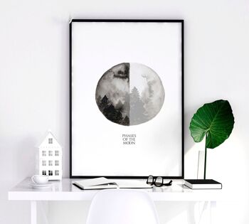 Art mural phases de lune | lot de 3 impressions murales 11