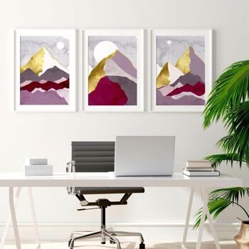 Art mural nordique pour le bureau | lot de 3 impressions murales 49