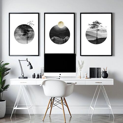 Nordic wall decor for office | set of 3 wall art prints