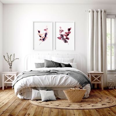 Schlafzimmer-Wandkunst | Set mit 2 Drucken