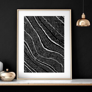 Mur d'art noir et blanc | lot de 2 tableaux muraux pour le salon 4