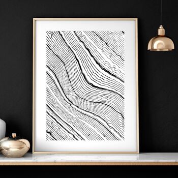 Mur d'art noir et blanc | lot de 2 tableaux muraux pour le salon 28