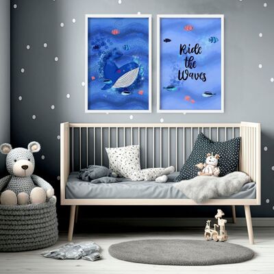 Ocean theme wall decor | set of 2 wall art prints