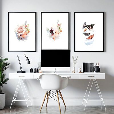 Ideen für Bürokunst | Set mit 3 Wandkunstdrucken