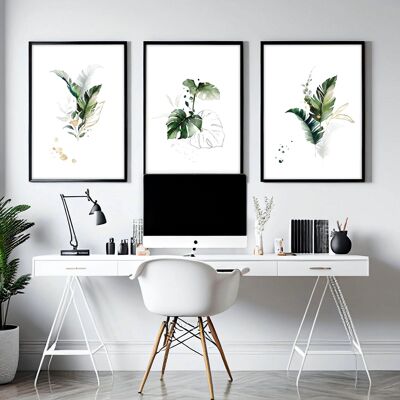 Bürokunst | Set mit 3 Wandkunstdrucken