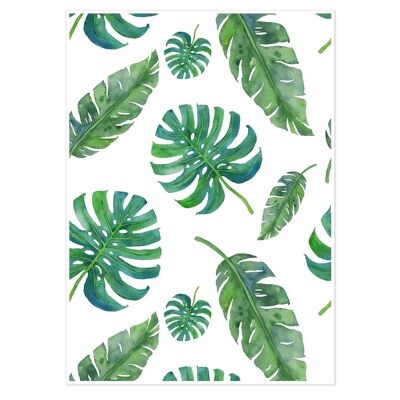 Botanical Leaf Pattern Art Print 50x70cm