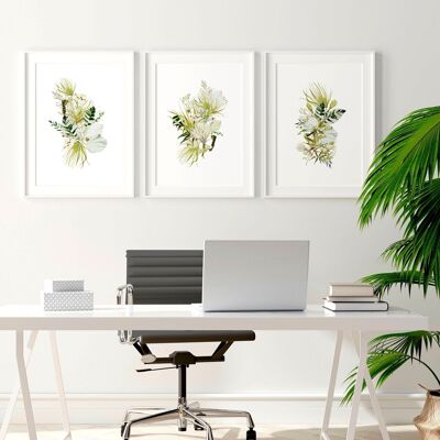 Idee per decorare la scrivania dell'ufficio | set di 3 stampe artistiche da parete