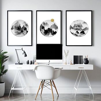 Décor de bureau | lot de 3 impressions murales 18