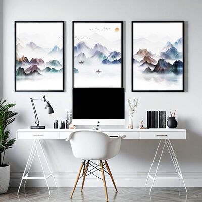 Büro-Wandkunst | Set mit 3 Wandkunstdrucken