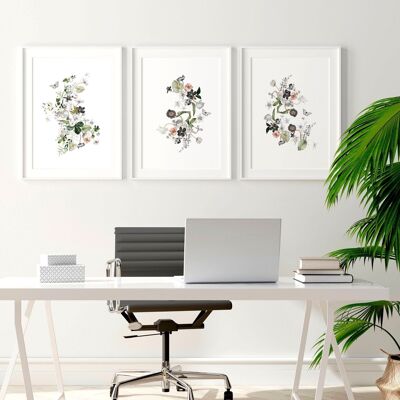 Quadri per home office | set di 3 stampe artistiche da parete