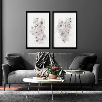 Art mural imprimé botanique | Lot de 2 tableaux muraux 1