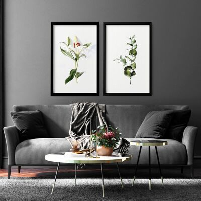 Botanische Wandkunstdrucke | Set mit 2 Wandkunstdrucken