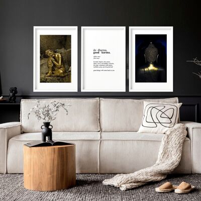 Buddha Inspiration Zitat Kunst | Set mit 3 Wandkunstdrucken