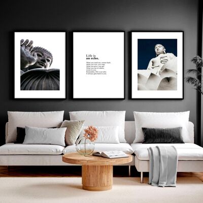 Buddhist wall art  | set of 3 wall art prints