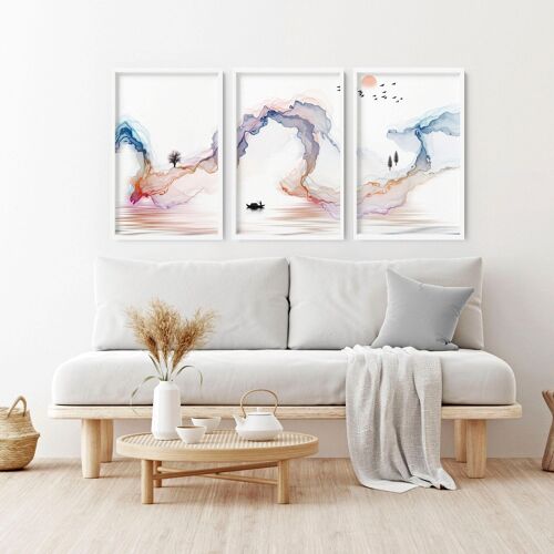 Calm wall art prints | set of 3 wall art prints