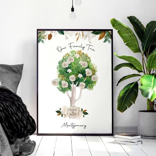 Personalised wall decor family tree | wall art print