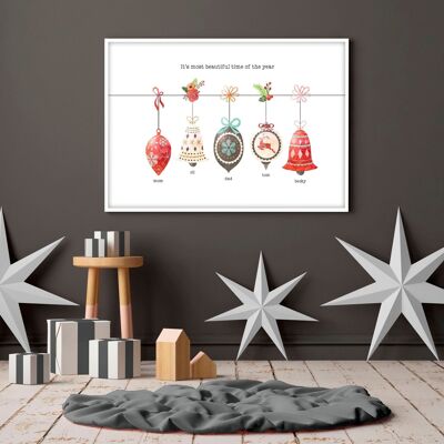 Cadeaux familiaux personnalisés pour Noël | impression d'art mural