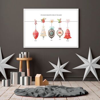 Cadeaux familiaux personnalisés pour Noël | impression d'art mural 2