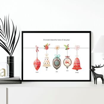 Cadeaux familiaux personnalisés pour Noël | impression d'art mural 8