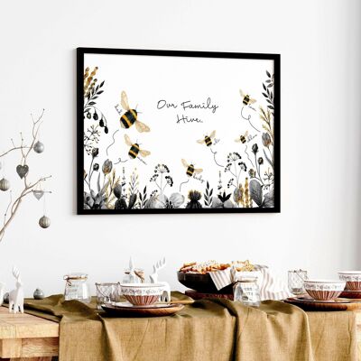 Personalized gifts for family | Bumble bee wall art