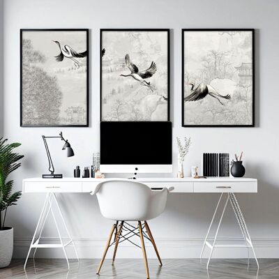Bilder für Bürowände | Set mit 3 Wandkunstdrucken