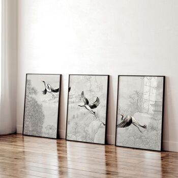 Set di 6 stampe artistiche vintage da parete in bianco e nero con