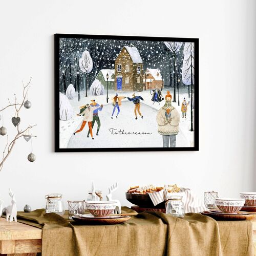 Christmas decor living room | wall art print