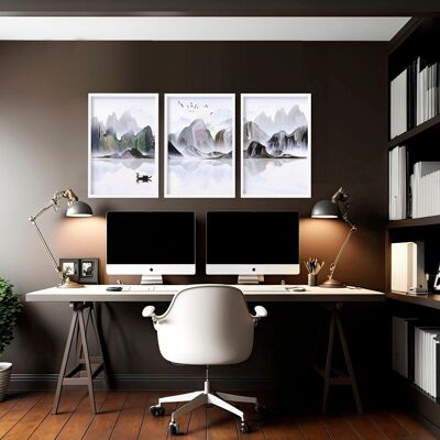Coole Bürodekoration | Set mit 3 Wandkunstdrucken