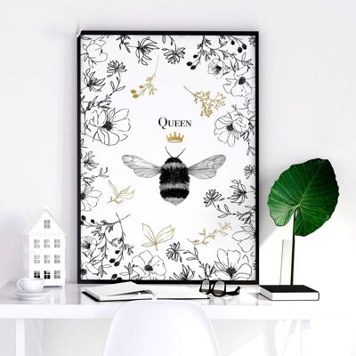 Kunst der Bienenkönigin | Wandkunstdruck