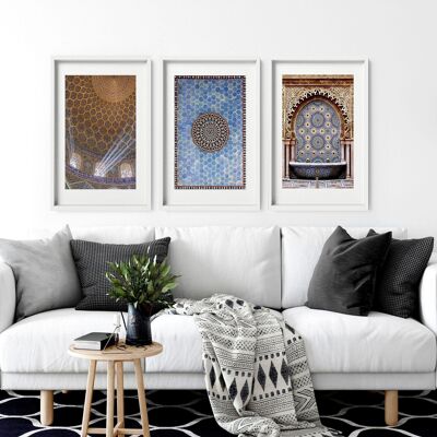 Ramadan Mubarak-Dekorationen | Set mit 3 Wandkunstdrucken