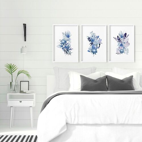 Country bedroom wall decor | set of 3 wall art prints