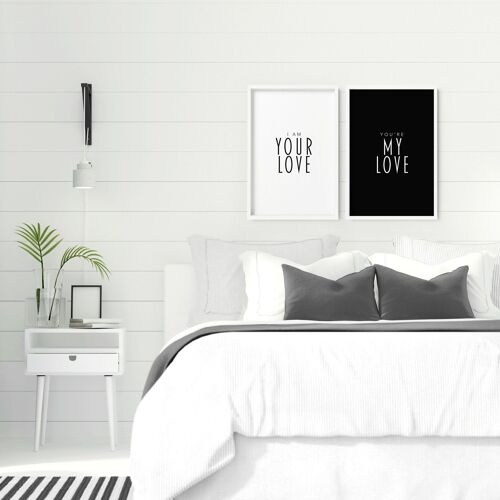 Couple anniversary gift idea | set of 2 wall art prints for Bedroom
