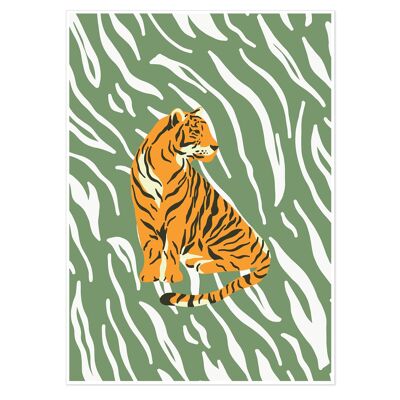 Botanical Tiger Art Print 50x70cm