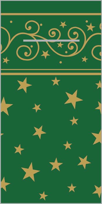 Serviette à couverts de Noël Liam en vert de Linclass® Airlaid 40 x 40 cm, 100 pièces